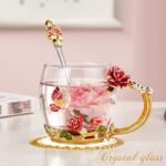 OEAGO Gifts for Mom Women Valentines Day Gifts for Her Glass Coffee Enamels Mug Best Birthday Valentine's for Girlfriend Wife Mothers Day from Daughter Son Tea Cup Stocking Stuffers Christmas - Image 2