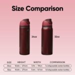 Owala FreeSip Insulated Stainless Steel Water Bottle with Straw, BPA-Free Sports Water Bottle, Great for Travel, 32 Oz, Black Cherry - Image 3