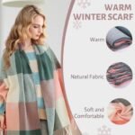 YSense Winter Scarf for Women, Fashion Long Plaid Scarves Warm Big Tartan Blanket Wrap Shawl Ladies Gifts