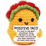 Positive Crochet Taco Birthday Gifts for Women Men Valentines Decor Basket Gift Son Mom Dad Daughter Sister Friend Coworkers Self Care Gifts Emotional Inspirational Support Christmas Stocking Stuffers