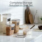 Airtight Food Storage Containers with Lids, Vtopmart 24 pcs Plastic Kitchen and Pantry Organization Canisters for Cereal, Dry Food, Flour and Sugar, BPA Free, Includes 24 Labels，Black - Image 3