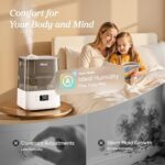LEVOIT Humidifiers for Bedroom Large Room Home, (6L) Cool Mist Top Fill Essential Oil Diffuser for Baby & Plants, Smart App & Voice Control, Rapid Humidification & Auto Mode - Quiet Sleep Mode, Gray - Image 3