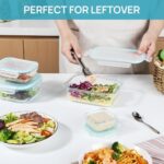 Vtopmart 8 Pack Glass Food Storage Containers with Airtight Lids, Glass Meal Prep Containers, Lunch Office Meal for Microwave, Oven, Freezer and Dishwasher, BPA Free - Image 4