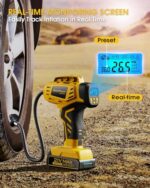 KeenPower Tire Inflator Portable Air Compressor - Super Fast - 21V Rechargeable Battery Powered Handheld 160PSI Tire Inflator, Dual Power Supply Modes, Portable Air Pump for Car Motorcycle E-Bike - Image 5